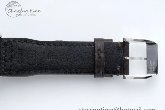 MIROTIME 0503 Pilot Chrono SS AZF 1:1 Best Edition Black Dial Orange Markers on Brown Leather Strap A EasyCare 7065
